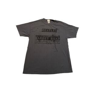 Vintage Beatles Abbey Road T-shirt Retro Throwback Gray Back Print Mens Large